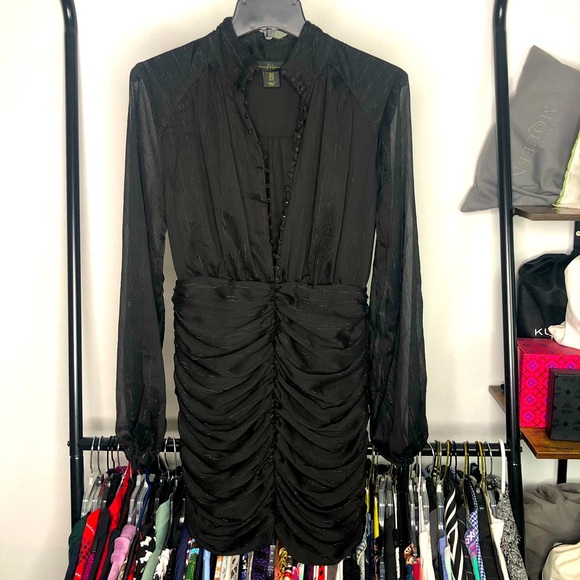 House of Harlow 1960 Black Ruched Dress